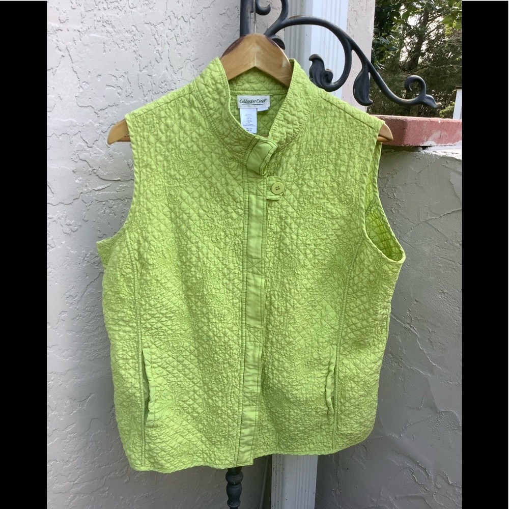 ColdWater Creek Soft Lime Green Vest, Size XL Ladies, Used In Very Good Shape